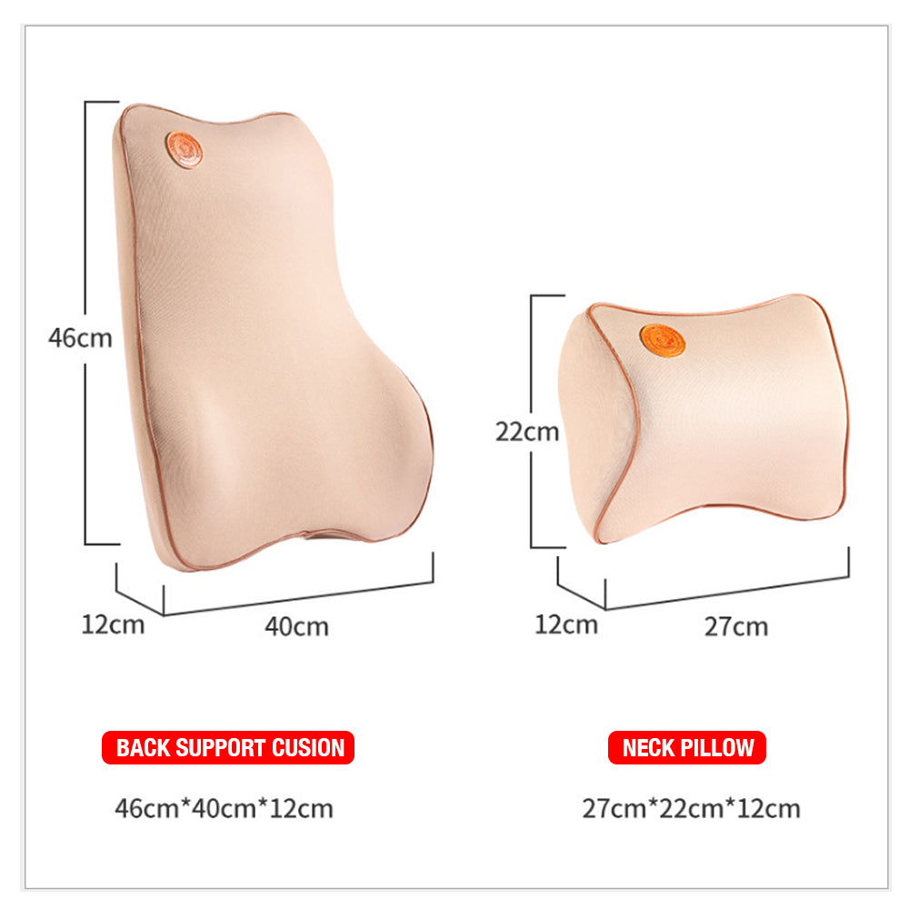 Memory Foam Neck Pillow and Lumbar Back Support Cushion Car Seat Waist Back Pillow