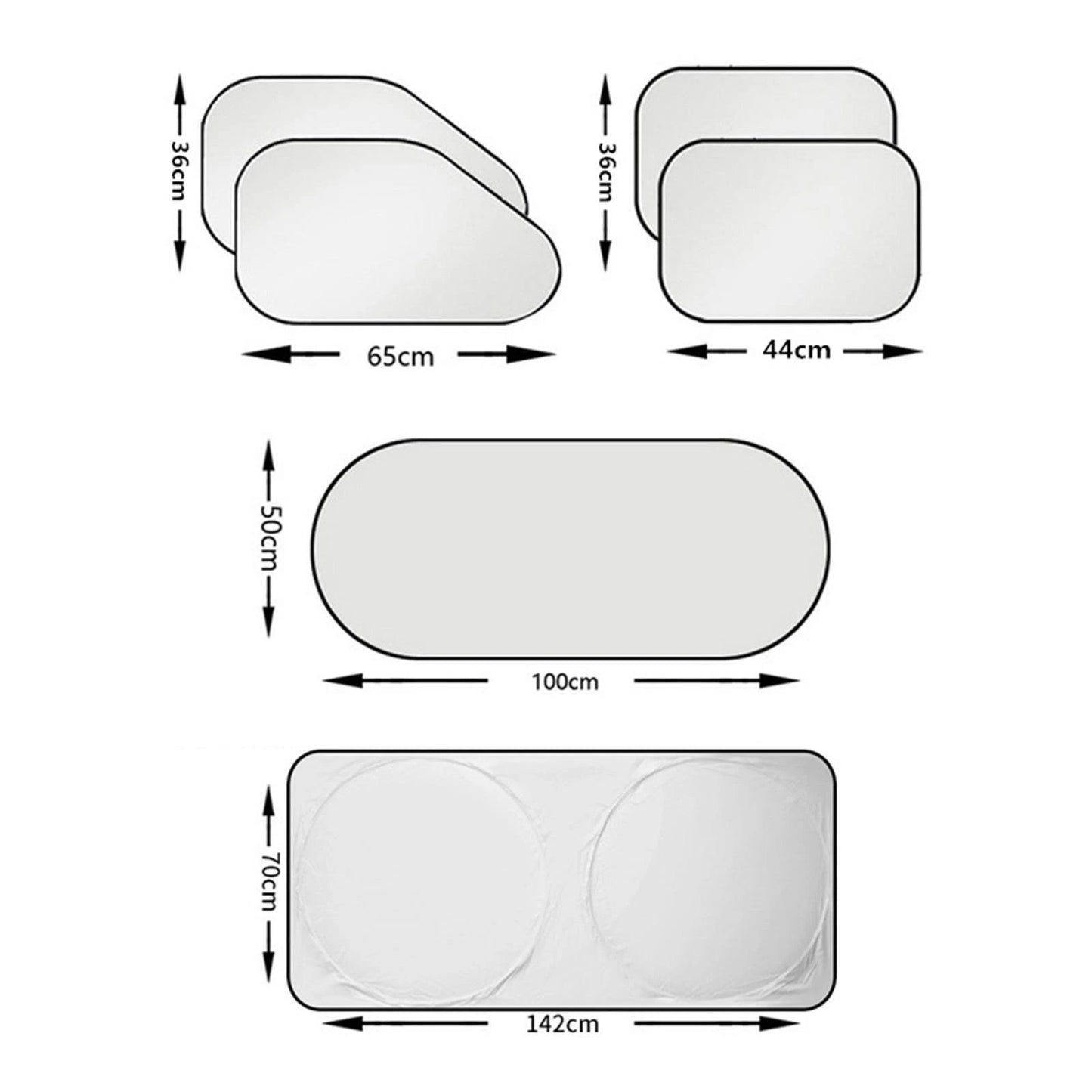 Set of 6 Auto Front Rear Windshield Side Window Sun Shade Car Visor Cover Block