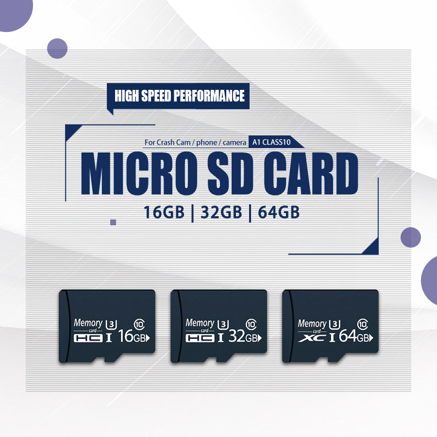 Micro SD Card 16GB/32GB/64GB A1 Class10 U3 100MB/s V30 for Dashcam/phone/camera