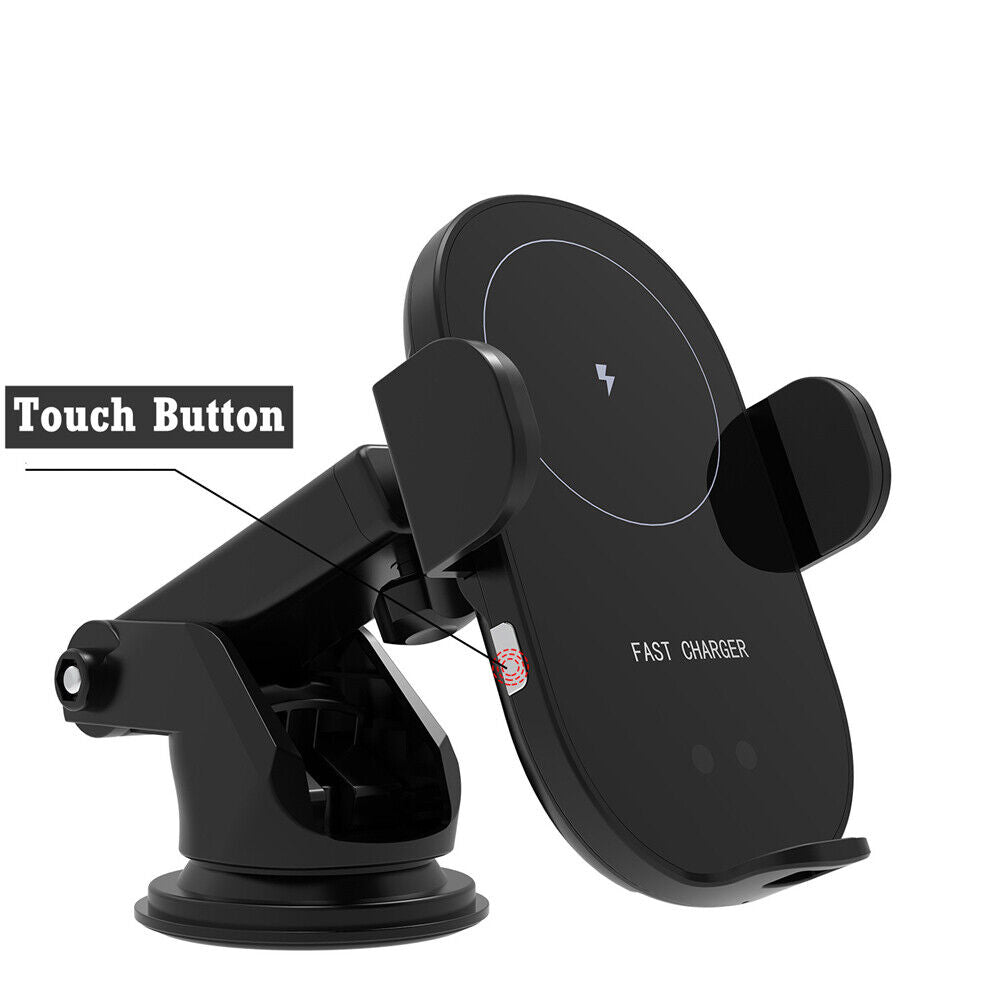 Automatic Clamping 15W Wireless Car Fast Charger Mount 2in1 Car Phone Holder