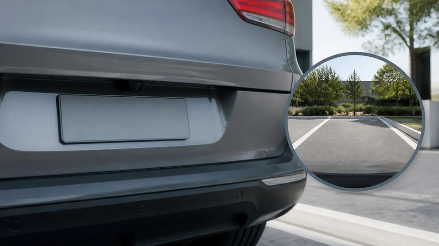Reversing camera displaying a clear rear view behind an Australian vehicle