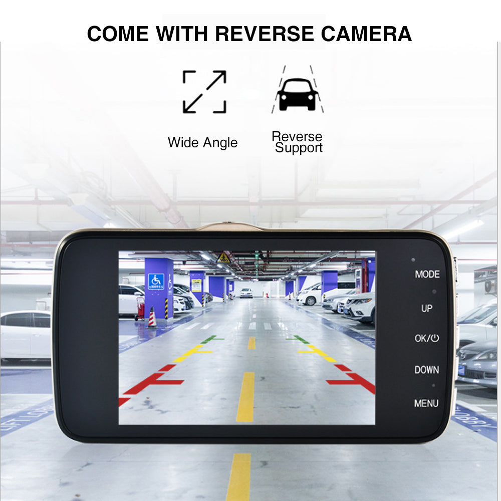 1080P Dual Dash Cam Front and Rear Motion Detection Loop Recording Car Camera