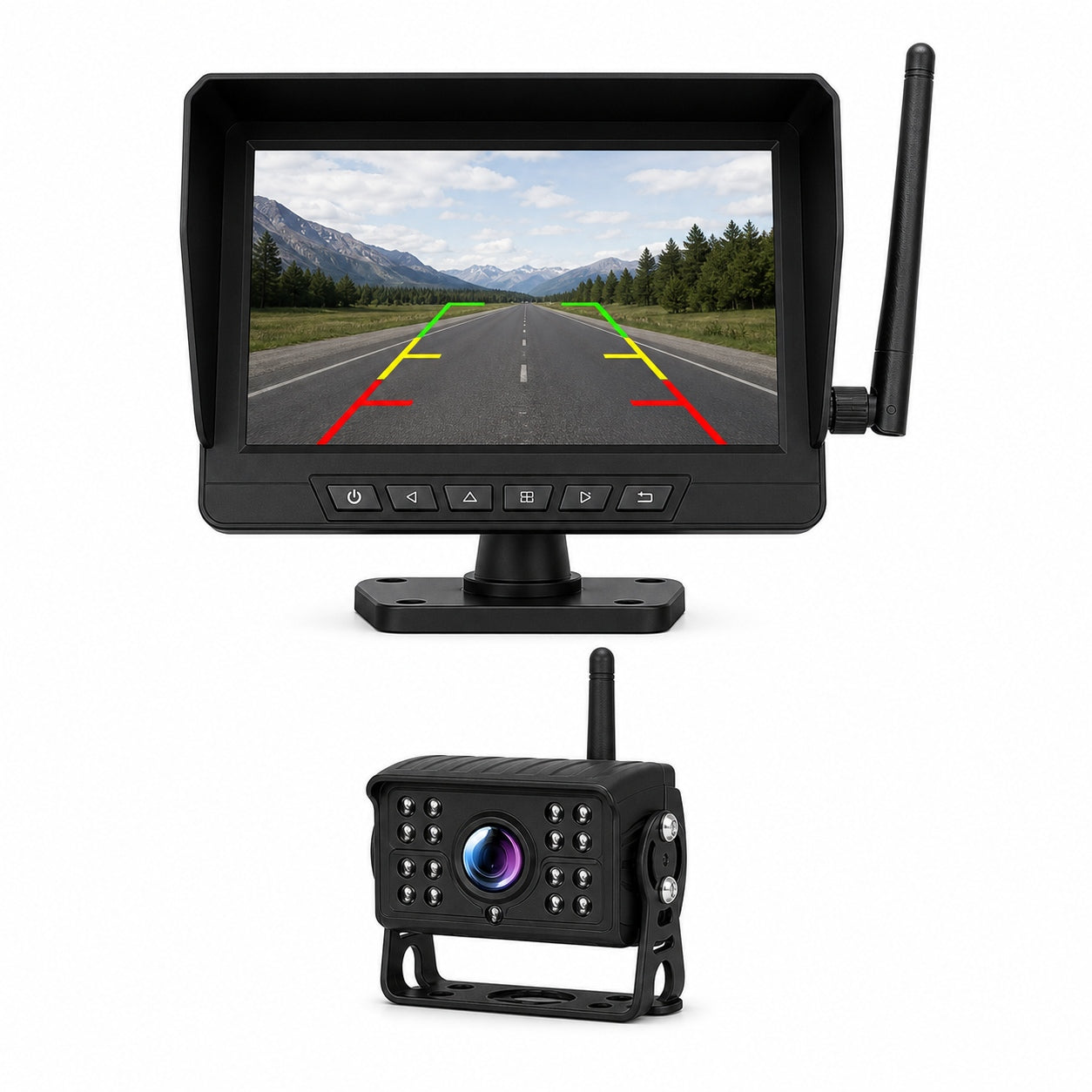 7" Wireless Rear View Camera System DVR RV Trailer Camper Towing