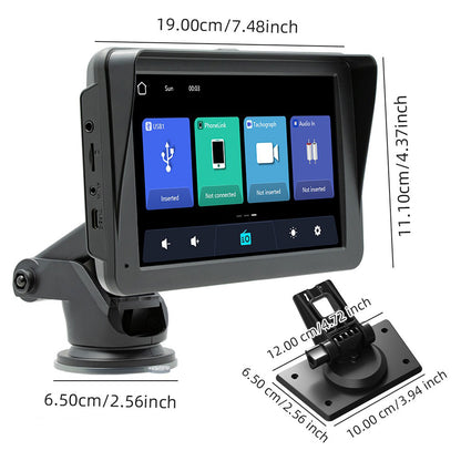 7" IPS HD Touch Screen Apple Android Carplay with 1080P Dual Dashcam 64G Card