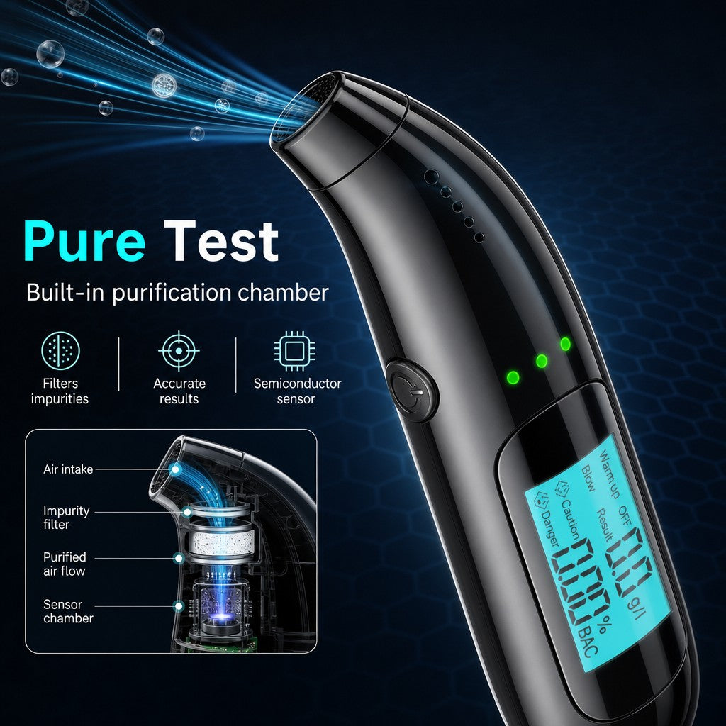 Portable Breathalyzer with Display Rechargeable Digital Electronic Breathalyser