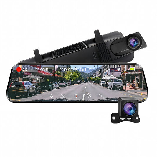 10" 2K Dash Cam with WiFi Rear View Reversing Camera 32GB Card