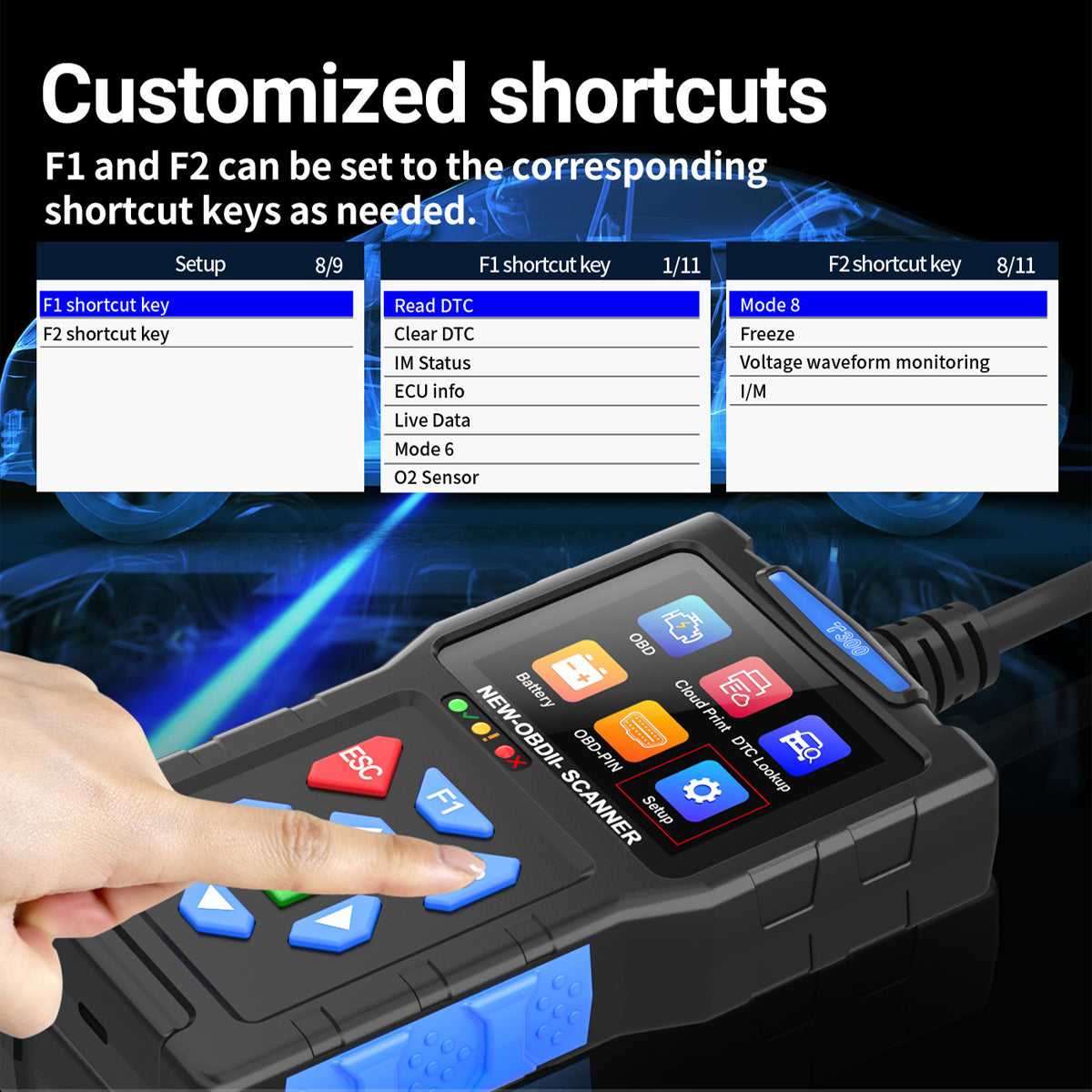 T300 OBD2 Scanner Car Diagnostic Tool - Engine Codes, Live Data, Battery Test, OBDII Code Reader