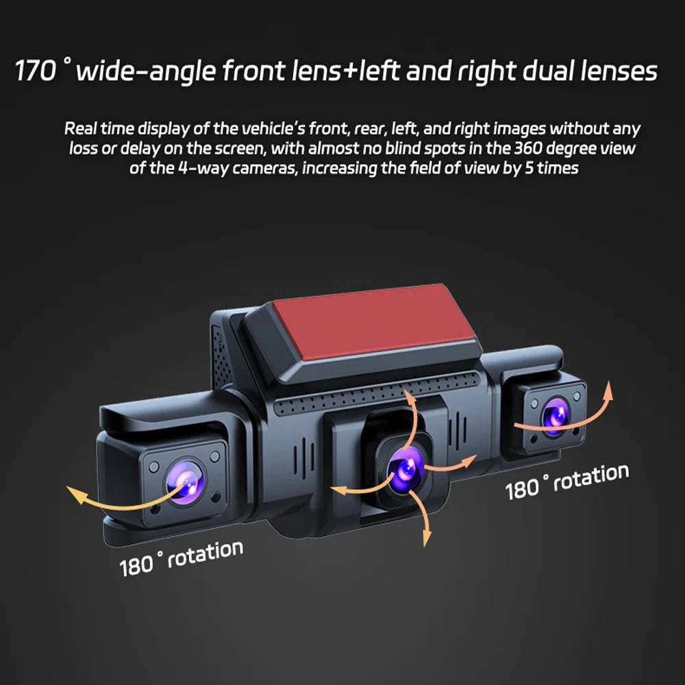 4 Channel 5G WiFi Dashcam FHD 1080P 170° Wide Angle Motion Detection with 64GB Card