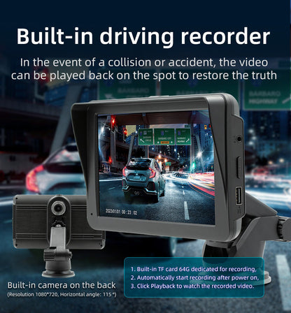 7" IPS HD Touch Screen Apple Android Carplay with 1080P Dual Dashcam 64G Card