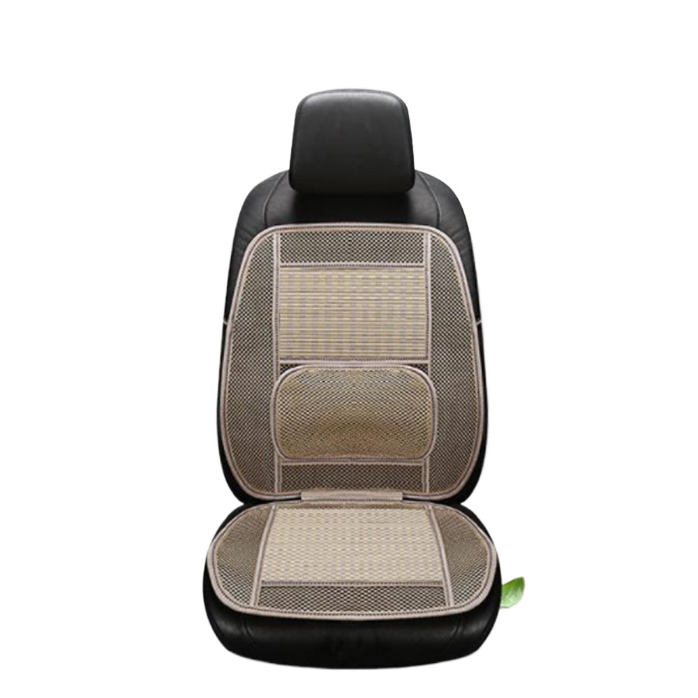 Car Seat Home Mesh Bamboo Seat Cushion Lumbar Brace Back Support Cool in Summer