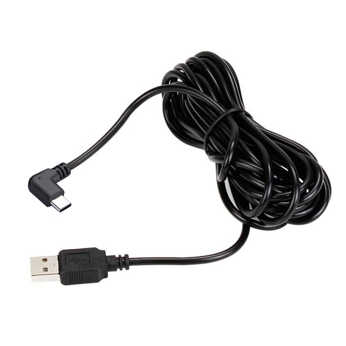 3.5m USB-A to Right-Angle USB-C Type-C Dash Cam Power Cable