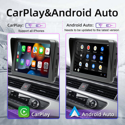 7" IPS HD Touch Screen Apple Android Carplay with 1080P Dual Dashcam 64G Card