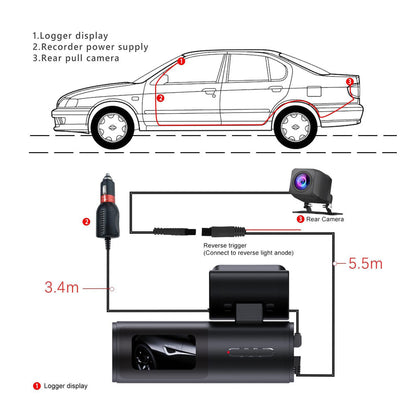4K WiFi Car Dash Cam Dual Lens Wide Angle IPS Screen Night Vision Recording with 32GB Card
