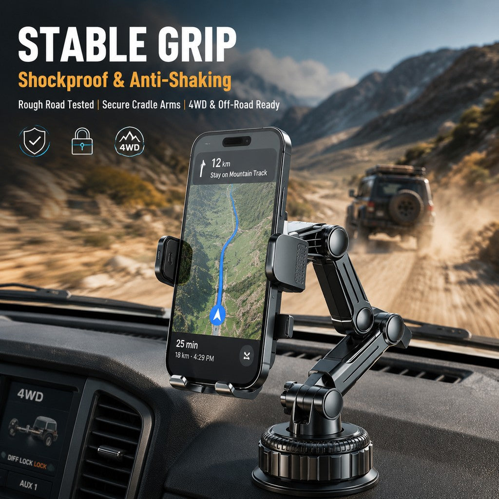 Heavy-Duty Long Arm Phone Mount for Trucks & Cars – Large Suction Cup – product detail image 6