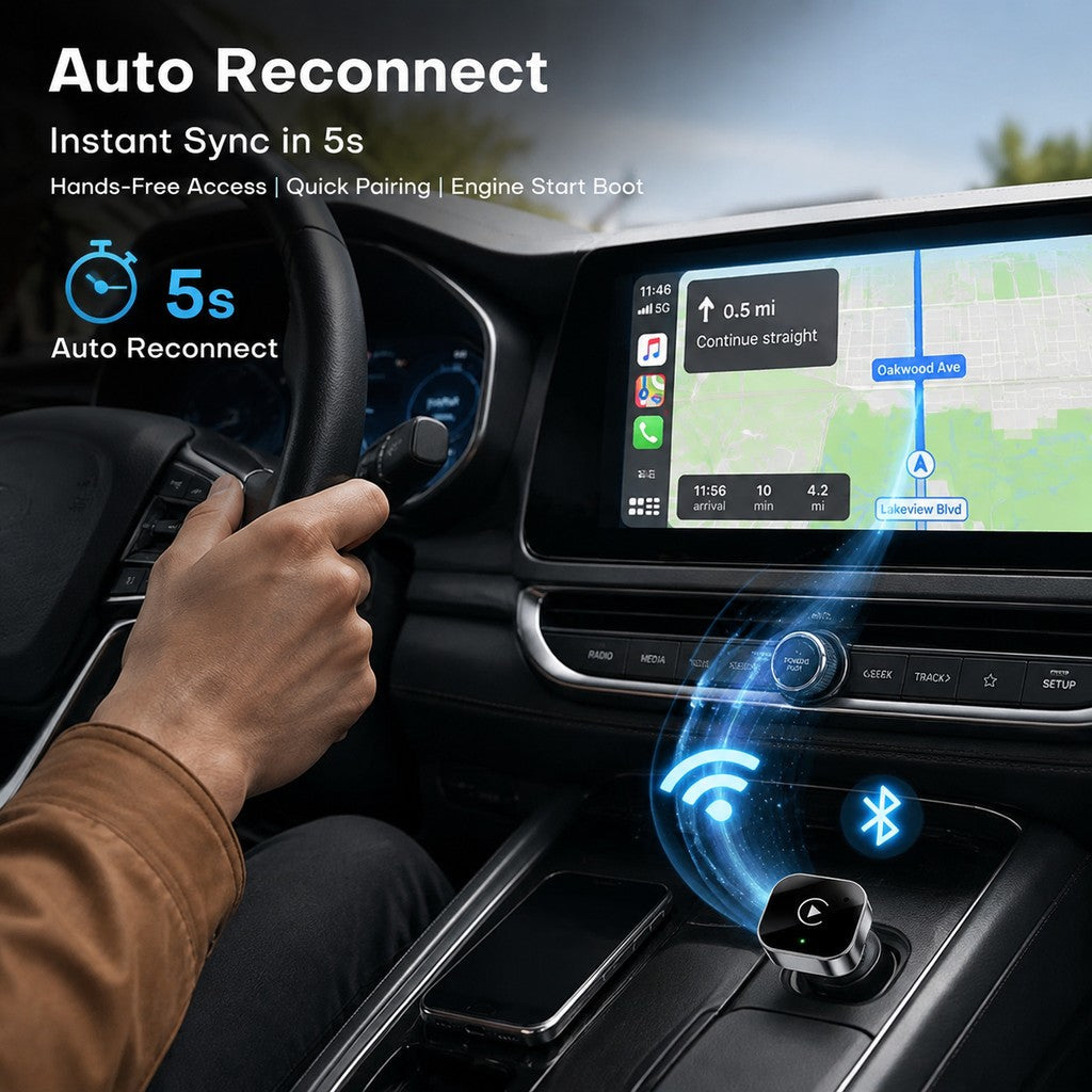 Premium Metal Mini 2-in-1 Wireless CarPlay & Android Auto Adapter – product detail image 6