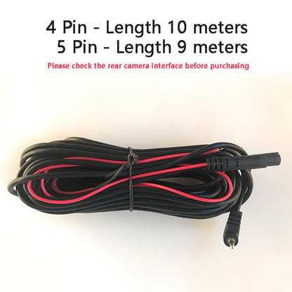 Dash Cam Rear View Backup Camera Reverse Car Recorder Extension Cable – 5-Pin 9m or 4-Pin 10m Rear Camera Cable
