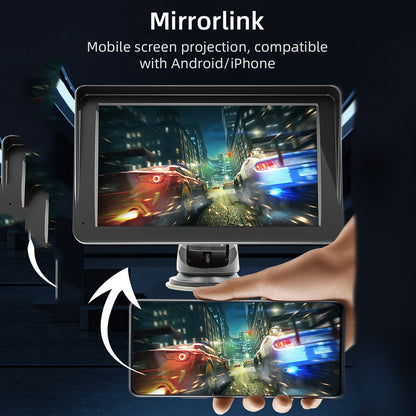 7" IPS HD Touch Screen Apple Android Carplay with 1080P Dual Dashcam 64G Card