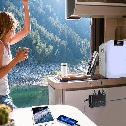 7 in 1 Car Charger Adapter Cigarette Lighter Plug Splitter Independent Switches