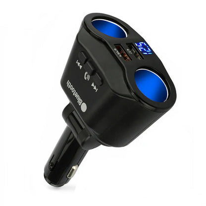 Dual Car Cigarette Lighter Socket Dual USB Charger Adapter Bluetooth5.3 MP3 Player